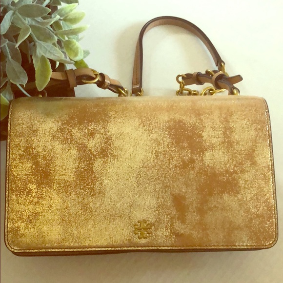 Tory Burch distressed gold bag, EUC! - Picture 3 of 8